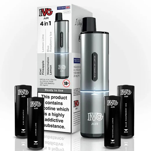 IVG Air 4 in 1 Silver Edition Vape Direct Store IVG Air 4 in 1 Silver Edition Vape Direct Store