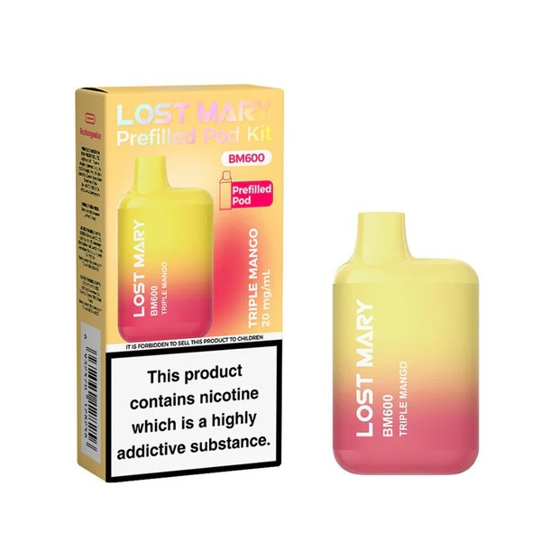 Lost Mary BM600 Prefilled Vape Kit Triple Mango Vape Direct Store Lost Mary BM600 Prefilled Vape Kit Triple Mango Vape Direct Store