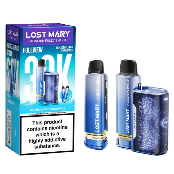 Lost Mary NERA Blue Sour Raspberry Kit 30K Vape Direct Store Lost Mary NERA Blue Sour Raspberry Kit 30K Vape Direct Store